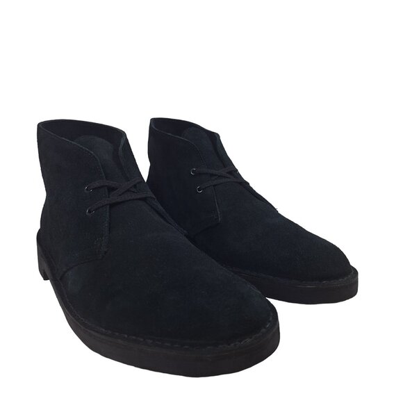 Clarks Men's NEW Black Suede Desert Boots Chukka Lace-Up Size10M - Picture 2 of 13